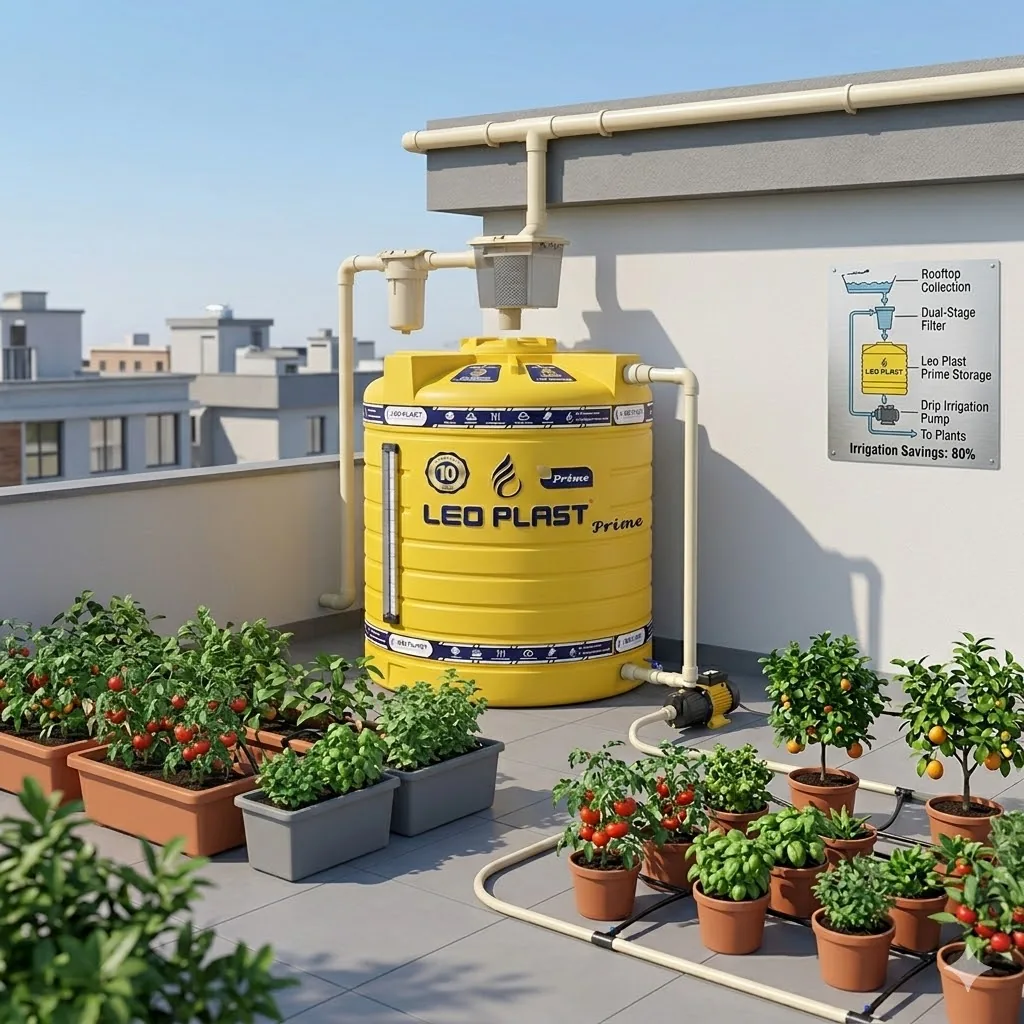 Leoplast water storage tanks — terrace / water saving